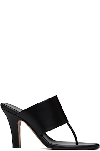 The Row - Black Signum Heeled Sandals | SSENSE