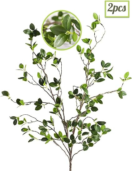 Artificial Plant 43.3 Inch Green Branches Leaf Shop Garden Office Home Decoration (2 pcs) | Amazon (US)