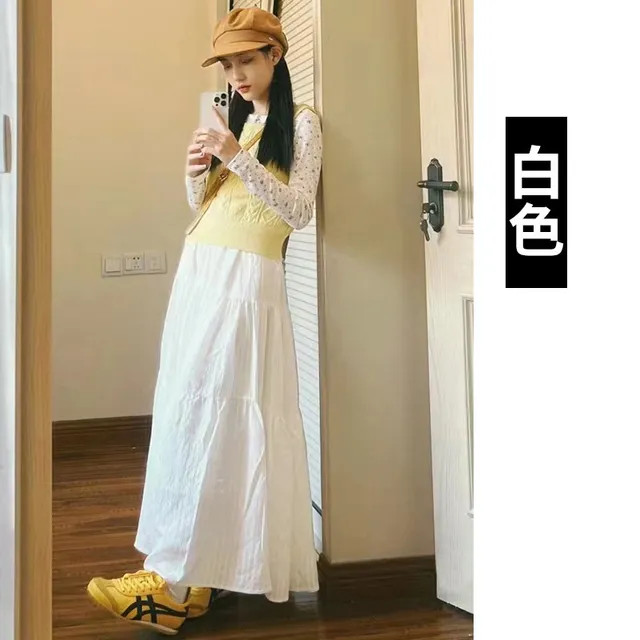 PERKARP - High Rise Plain Maxi A-Line Skirt | YesStyle Global