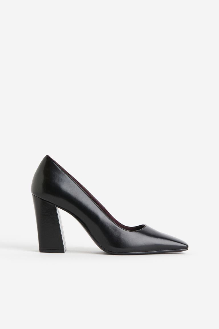 Block-heeled court shoes - Black - Ladies | H&M GB | H&M (UK, MY, IN, SG, PH, TW, HK)