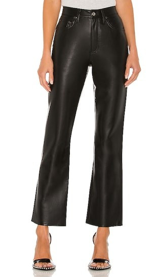 AGOLDE Recycled Leather Relaxed Boot Pant in Black. - size 33 | Revolve Clothing (Global)