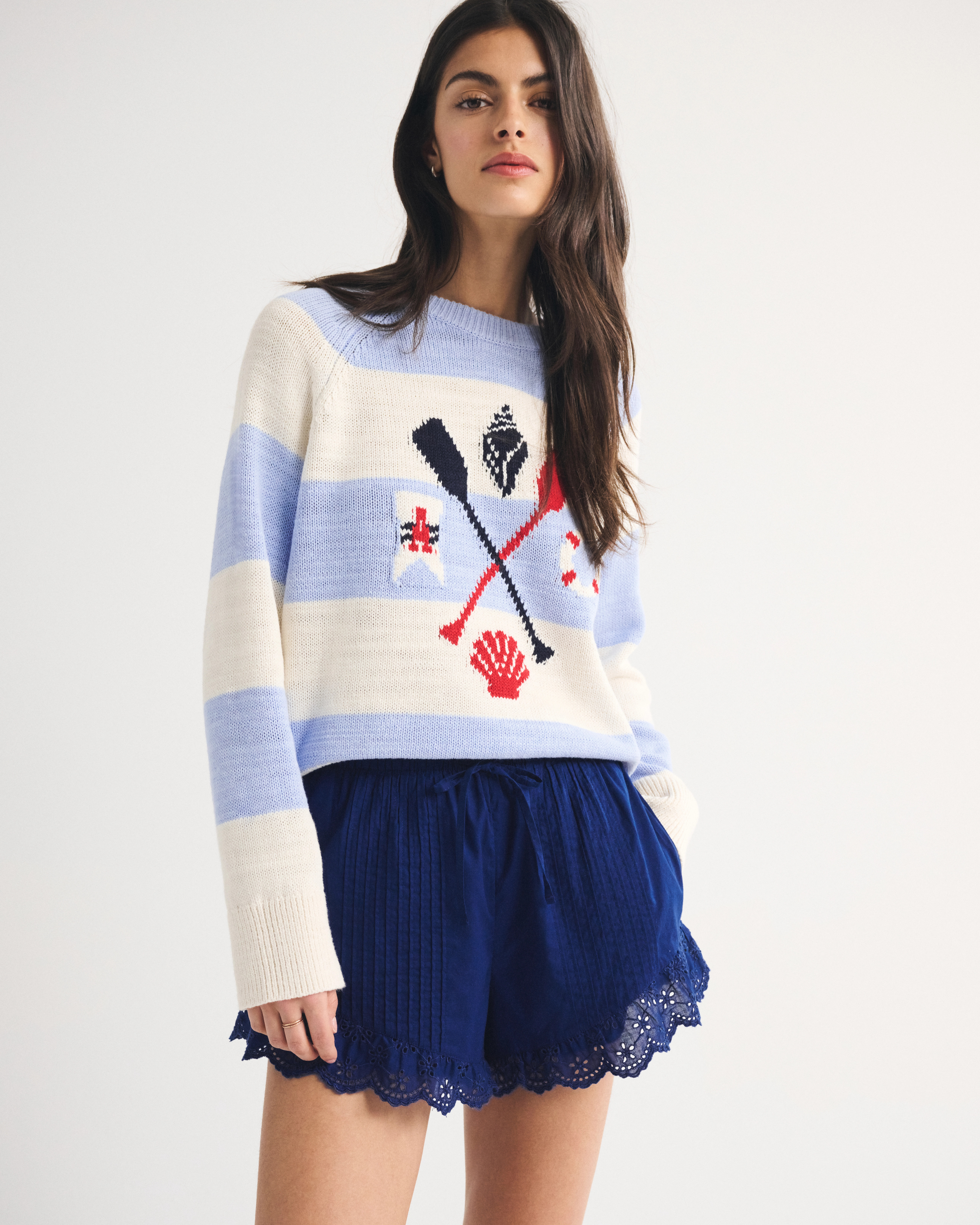 100% Cotton Ruffle Pull-On Short | Abercrombie & Fitch (US)