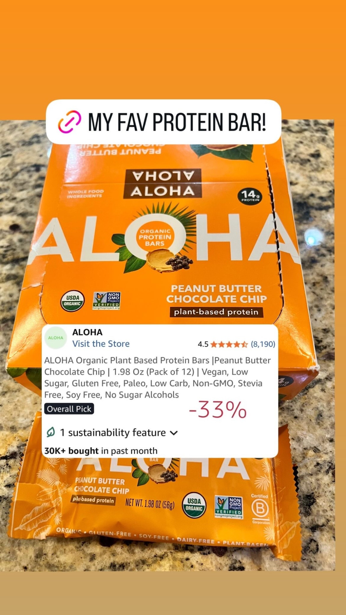 Aloha Protein Bars are my favorite! I buy the chocolate peanut butter from Amazon.

#LTKfoodie #LTKOver40 #LTKActive
