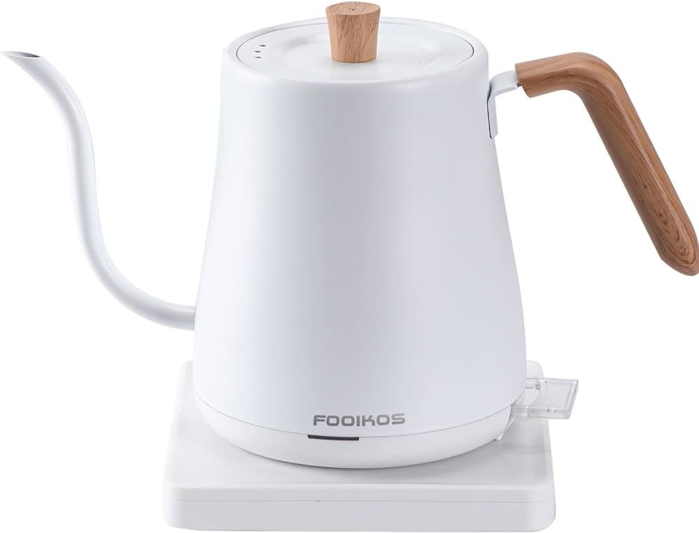 Fooikos Electric Gooseneck Kettle 0.8L for Pour Over Coffee and Tea, Food Grade 304 Stainless Ste... | Amazon (US)