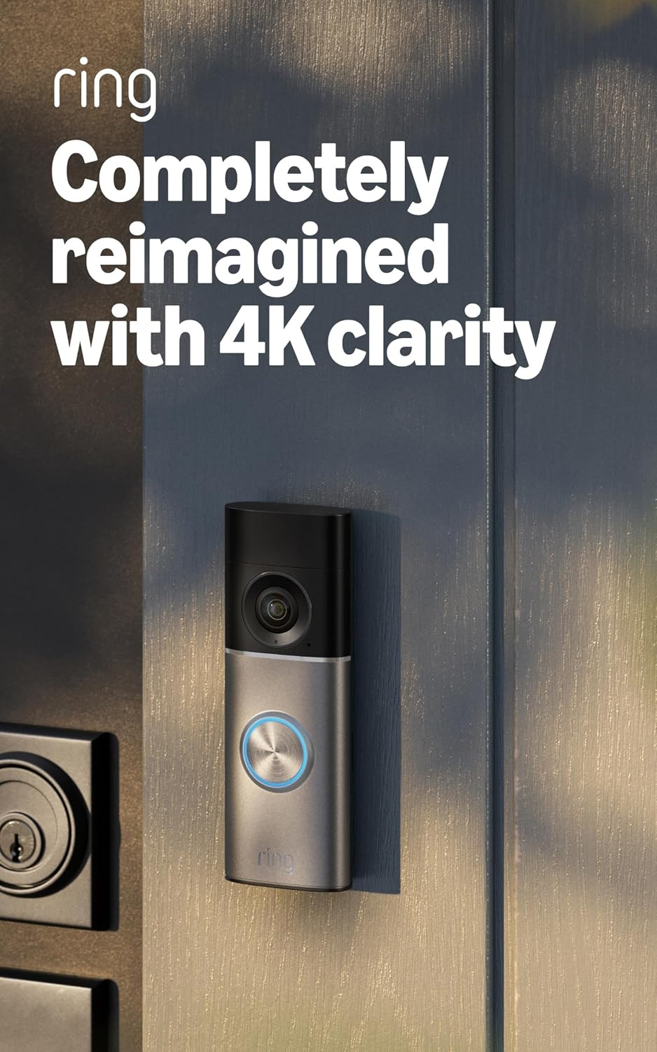 Ring Wired Doorbell 4K Pro (Newest Model), Retinal 4K with wide-angle video, 10x Enhanced Zoom, and Night Vision, Deep Silver | Amazon (US)