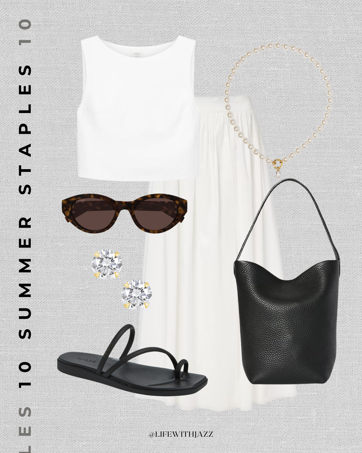 casual chic summer outfit

Dressy outfit / boxy cut tank / maxj skirt / crocs Miami toe loop sandals / minimal black bucket tote bag / sunglasses / pearl necklace / brunch outfit

#LTKootd