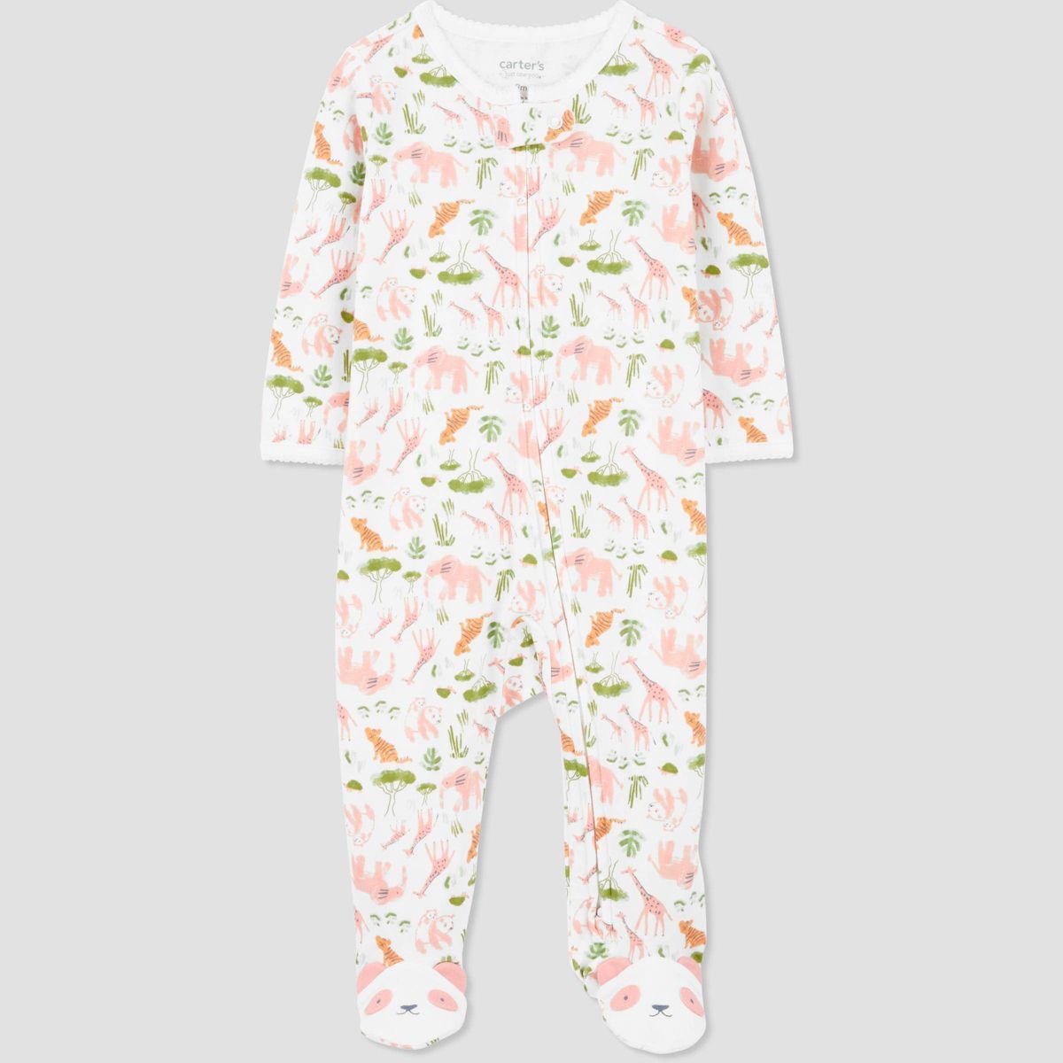 Carter's Just One You® Baby Girls' Safari Footed Pajama - Cream | Target