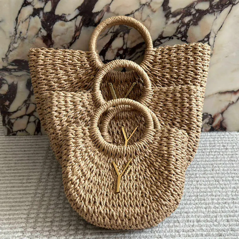 Shoulder Bags Beach Bag sector Rattan Large Capacity Totes Designer Wicker Woven Women Handbags S... | DHGate