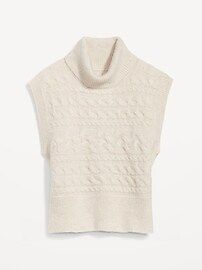 Sleeveless Cropped Cozy Plush-Yarn Cable-Knit Turtleneck Sweater for Women | Old Navy (US)
