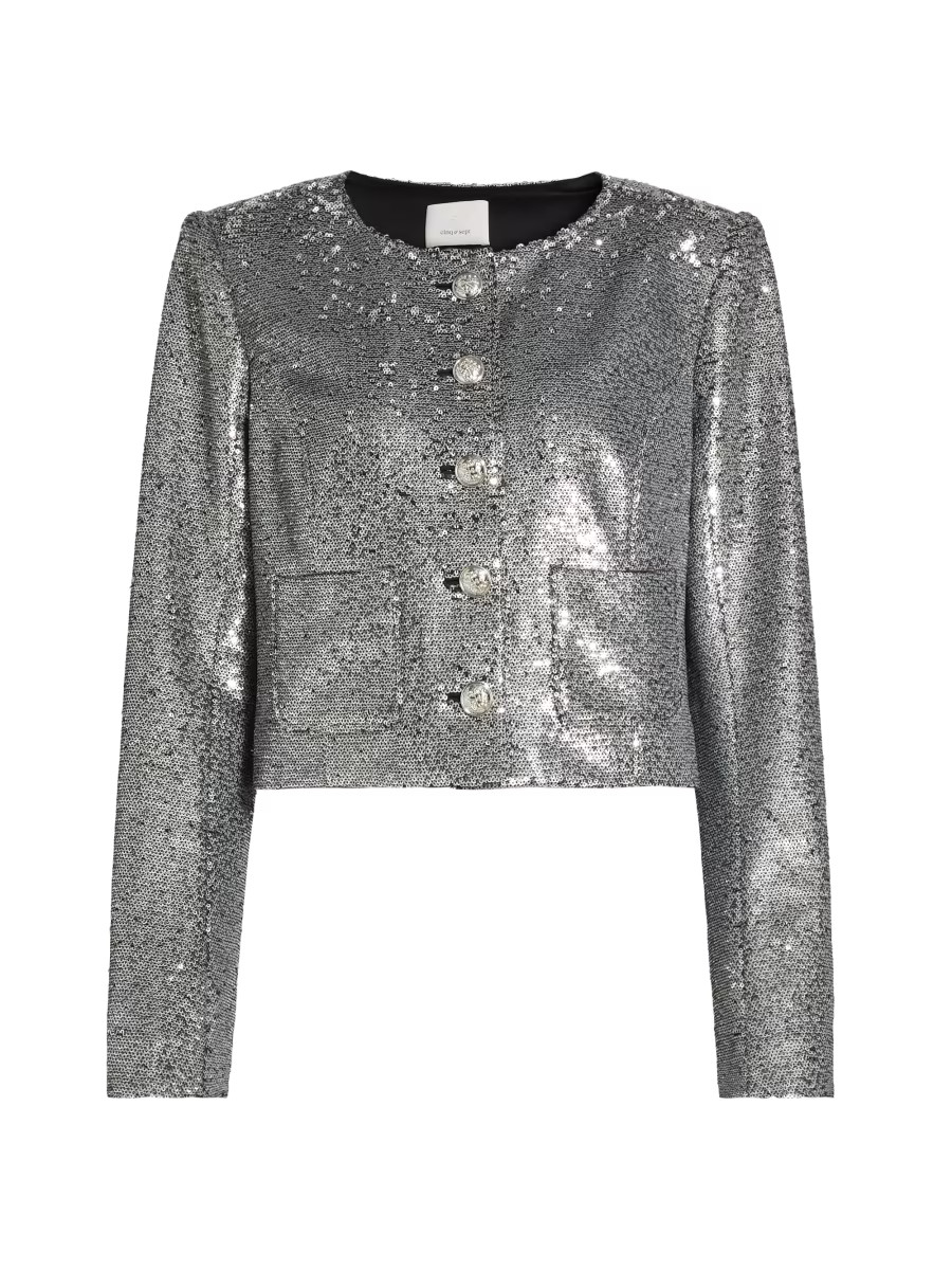 Cinq à Sept Randi Sequin Crop Jacket | Saks Fifth Avenue | Saks Fifth Avenue
