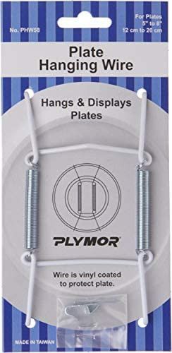Plymor White Vinyl Finish Mountable Plate Hanger, 4.625" H x 2.5" W x 0.5" D (For Plates 5" - 8") | Amazon (US)