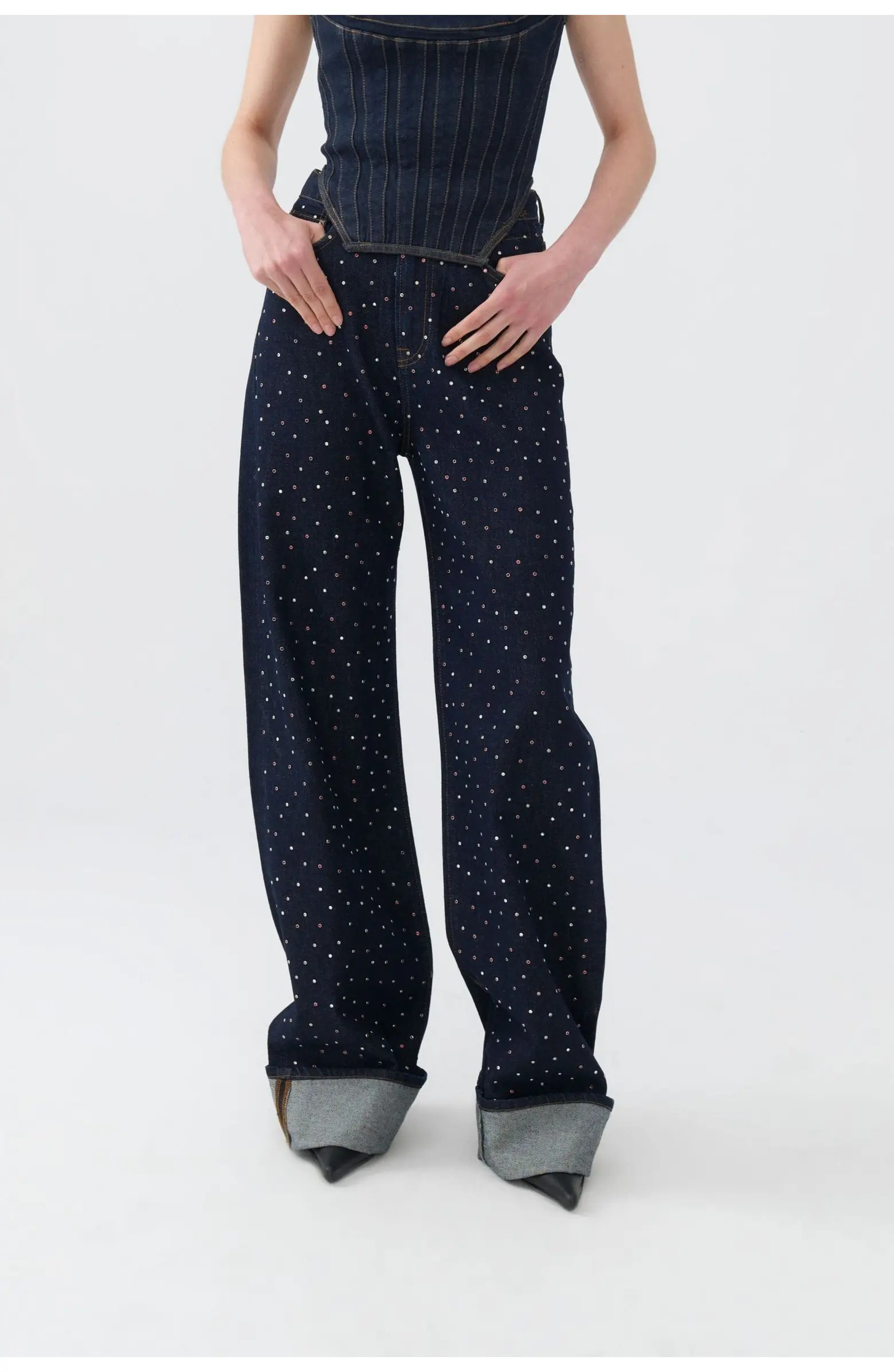 Nocturne High Waist Folding Leg Jeans | Nordstrom | Nordstrom