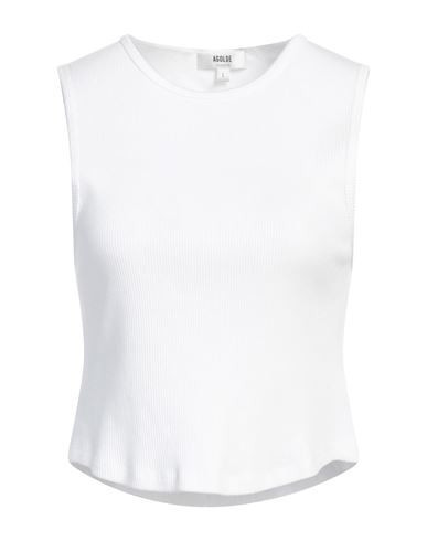 Agolde Woman Tank top White Size S Organic cotton, Lyocell, Elastane | YOOX (US)