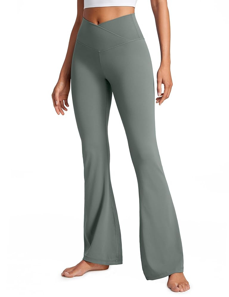 CRZ YOGA Womens Butterluxe Crossover Flared Leggings - 29''/31''/33'' High Waist Bootleg Workout ... | Amazon (UK)
