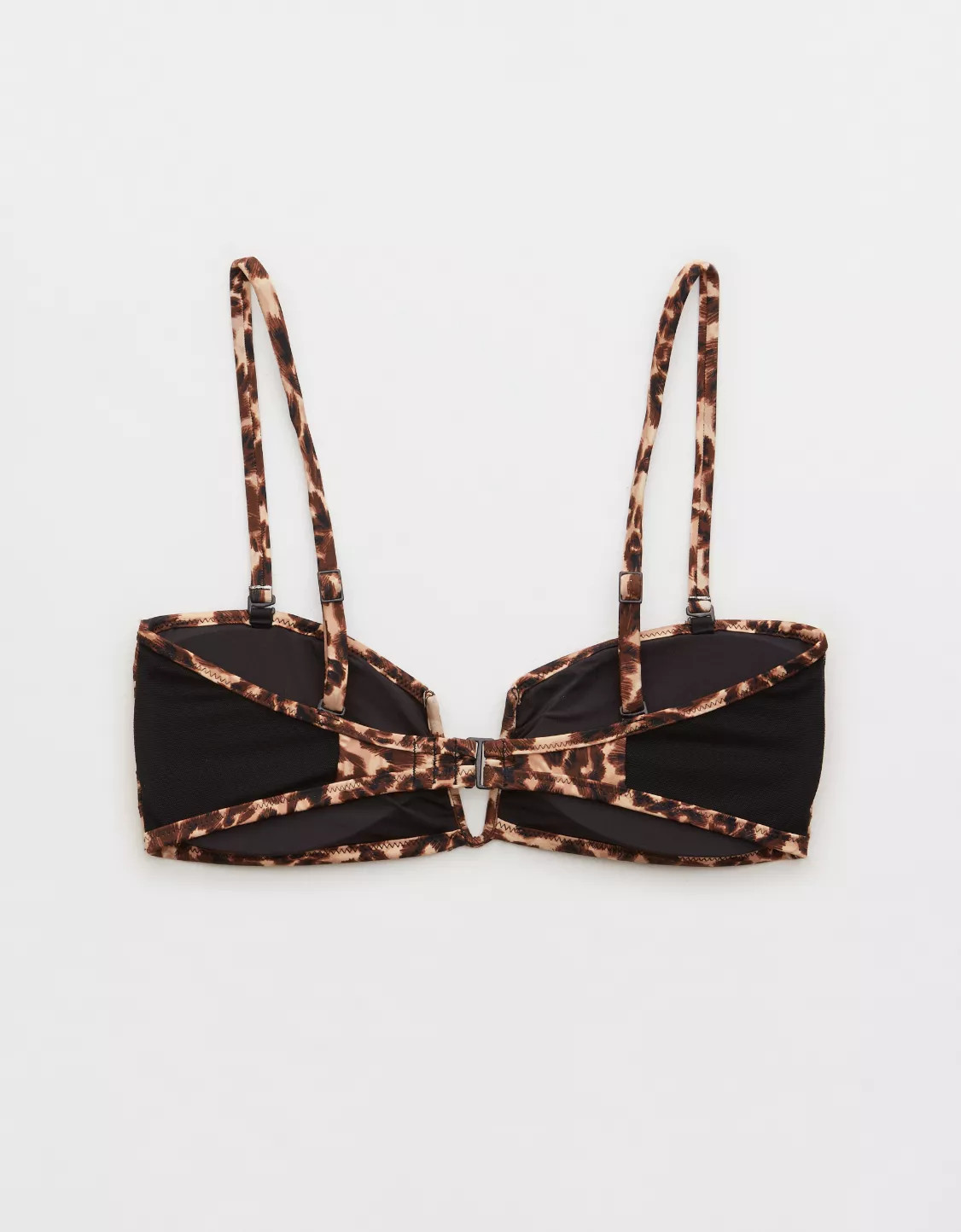 Aerie Leopard Mesh V Wire Bandeau Bikini Top | Aerie