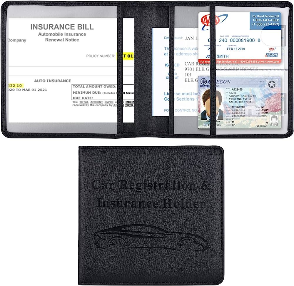 Cacturism Car Registration and Insurance Holder, Vehicle Glove Box Car Organizer Men Women Wallet... | Amazon (US)