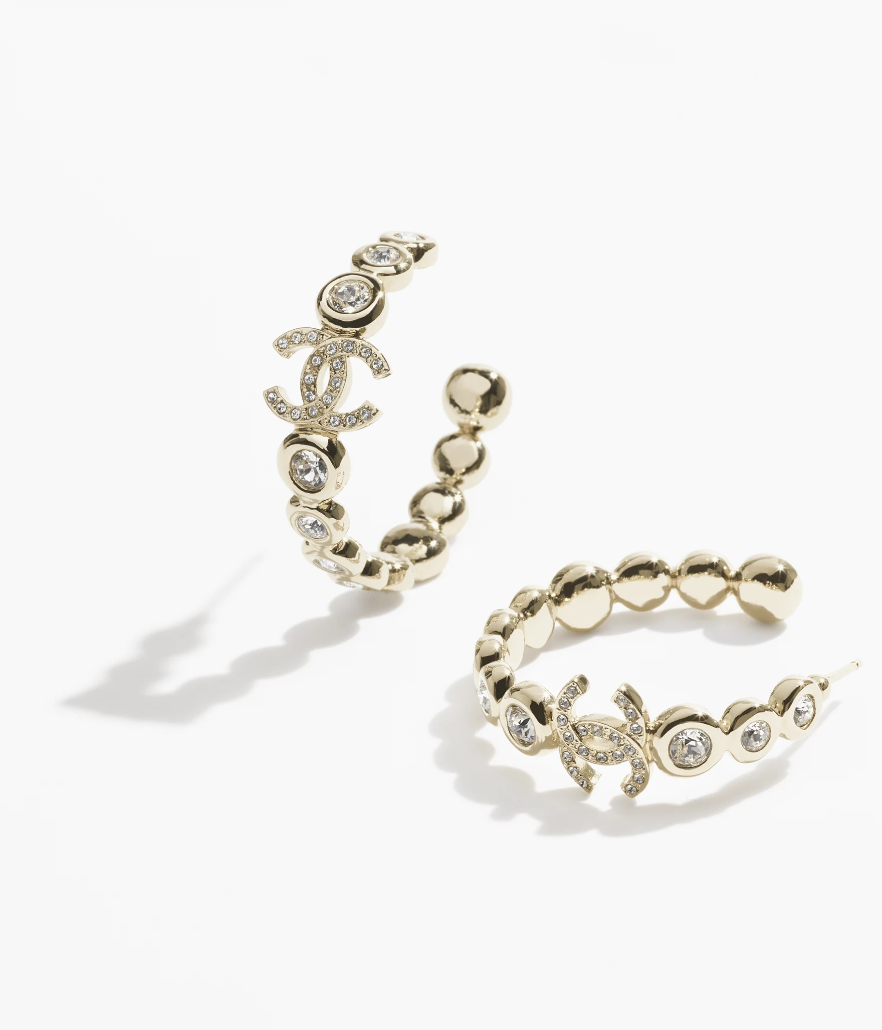 Hoop earrings - Metal & strass, gold & crystal — Fashion | CHANEL | Chanel, Inc. (US)