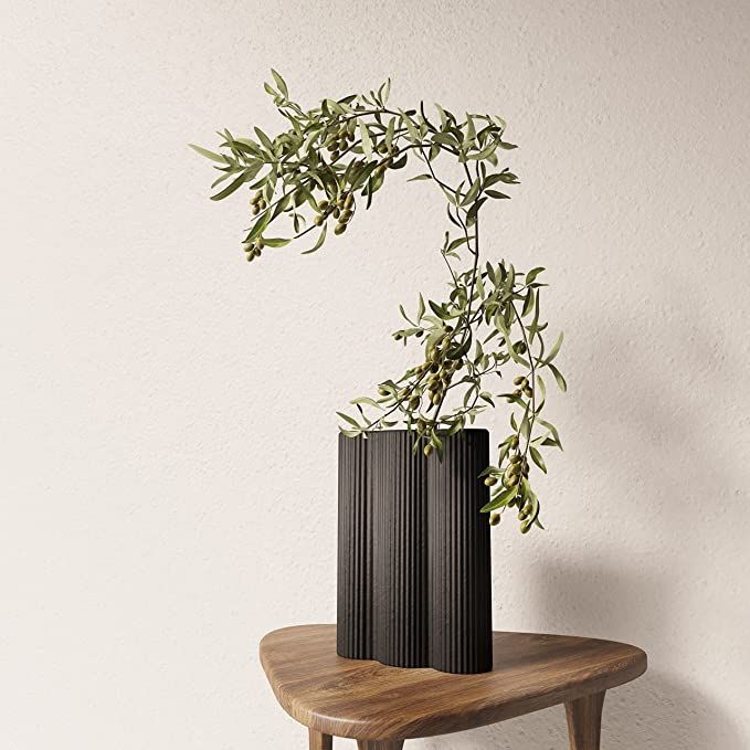 Minimalist Ceramic Flower Vase - Home Decor for Modern Table Shelf Fireplace Bedroom Kitchen Livi... | Amazon (US)