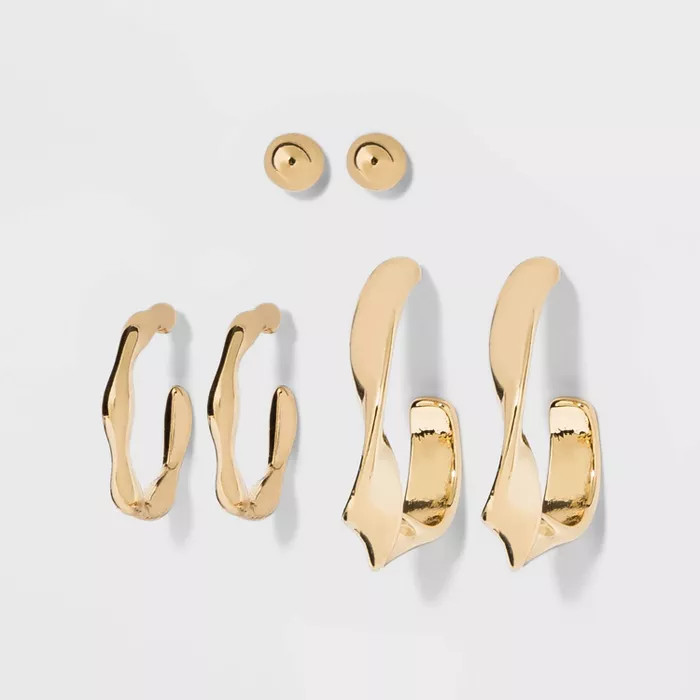 Hoop Earring Set 3pc - A New Day™ | Target