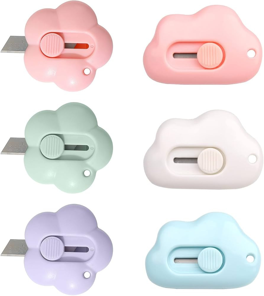 HIXNUG 6 Pieces Shrink Letter Openers 3 Pieces Cute Cloud Shape Ceramic Safety Cutter 3 Pieces Fl... | Amazon (UK)