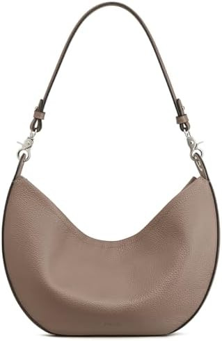 S-ZONE Leather Shoulder Bags for Women Soft Crossbody Bags Classic Crescent Purse Handbags with 2... | Amazon (US)