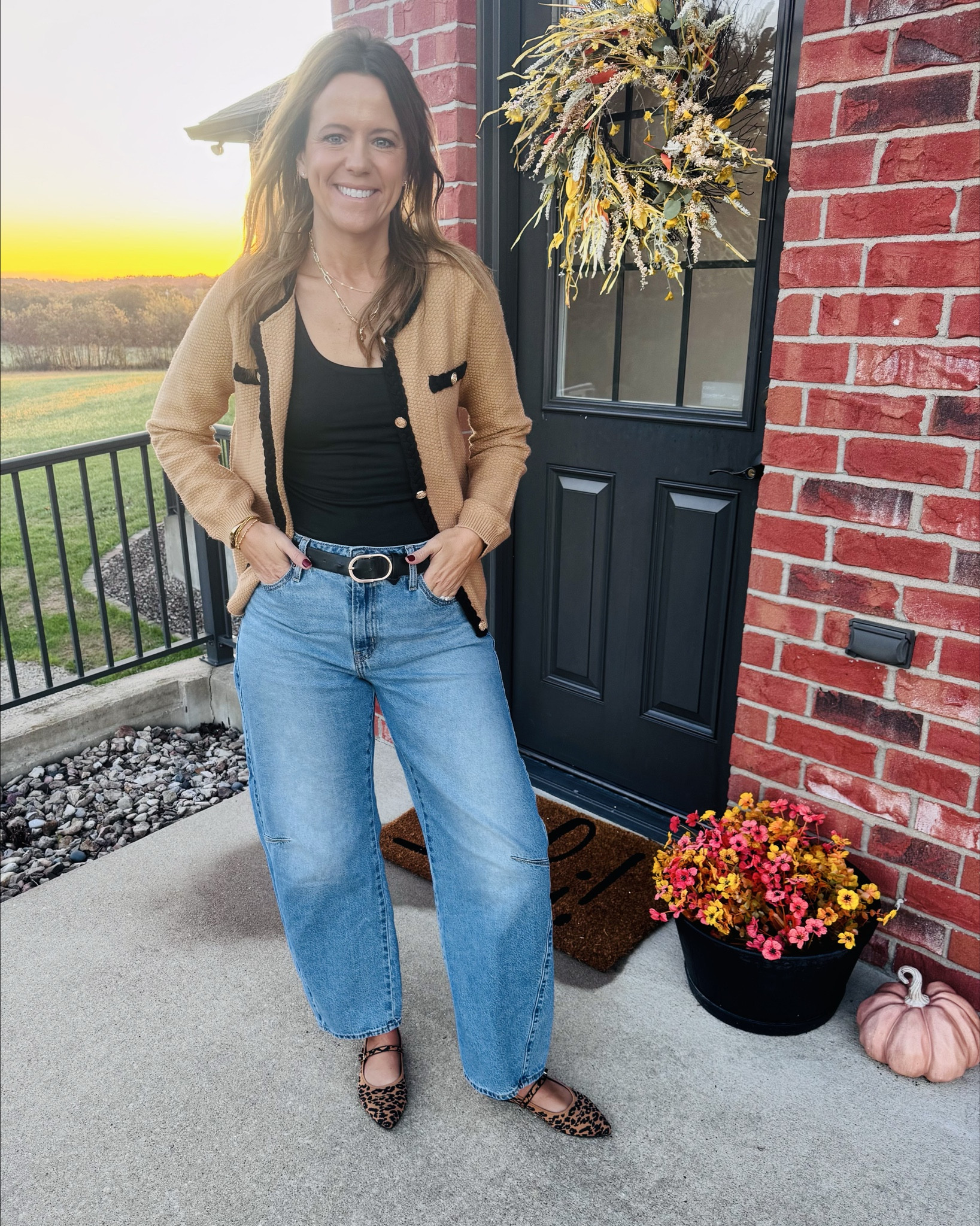 Sunday morning style ✨
Comfy, casual, and just right for church. This cardigan was a total bargain at $18.99 (wearing a medium!) and pairs perfectly with my Levi’s Baggy Dad Barrel jeans. Finished the look with these leopard flats for a fun touch of pattern. 🐆

#SundayStyle #OOTD #LevisJeans #FallOutfit #AffordableFashion #LTKFallFashion #MidwestMamaStyle

#LTKShoeCrush #LTKStyleTip #LTKOver40