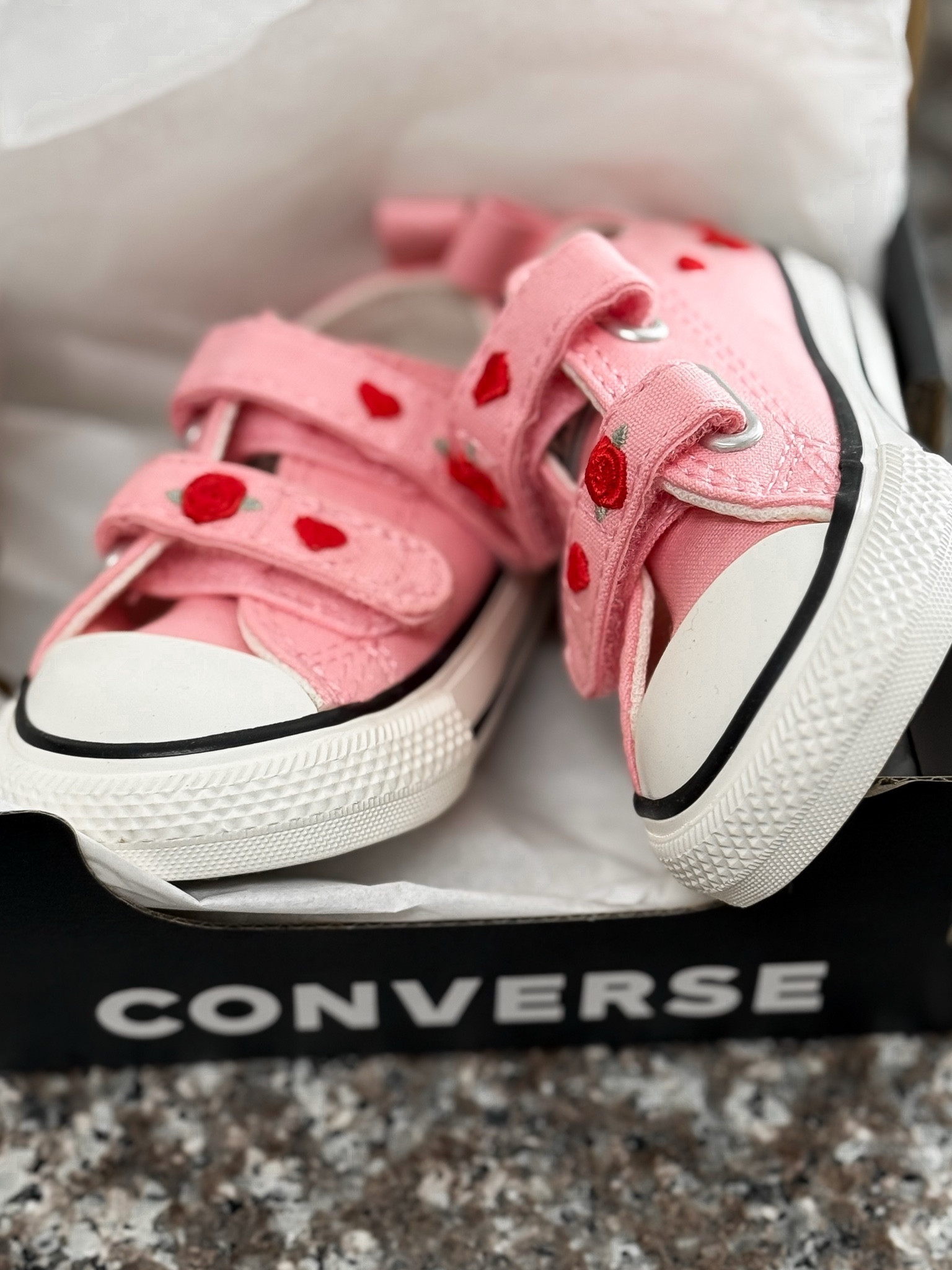 Shoes run big. 

Toddler shoes. Converse for toddlers. Sneakers. Fall. Baby shoes. 

#LTKBaby #LTKKids #LTKFindsUnder50