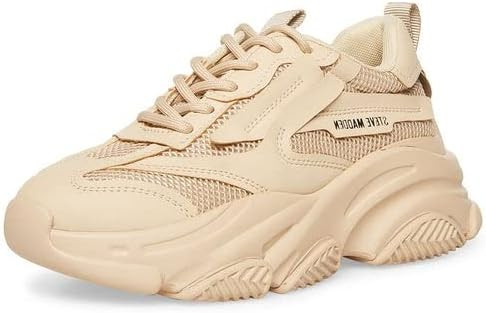 Steve Madden Women's Possesion Sneaker, TAN, 7.5 | Amazon (US)