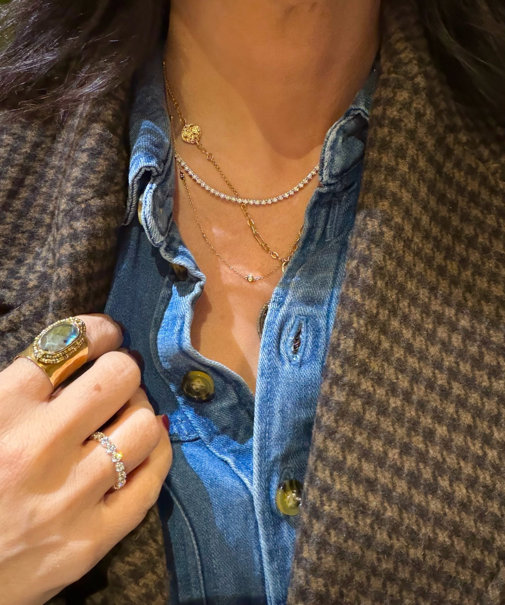 Denim shirts 
Eternity necklaces
Labradorite rings

#LTKPetite #LTKOver40 #LTKSaleAlert