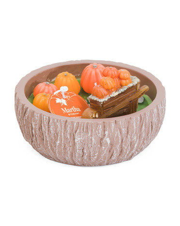 11.3oz Pumpkin Patch Scene In Dish Candle | TJ Maxx