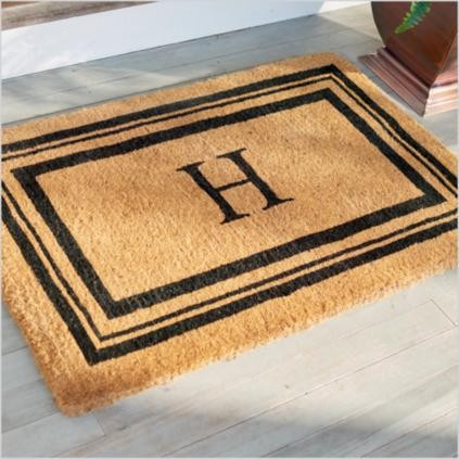 Monogrammed Coir Border Door Mat | Grandin Road