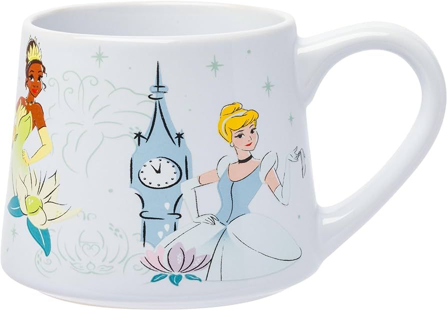 Silver Buffalo Disney Princess Icon Sparkle Line Up Tapered Pottery Mug, 14 Ounces | Amazon (US)