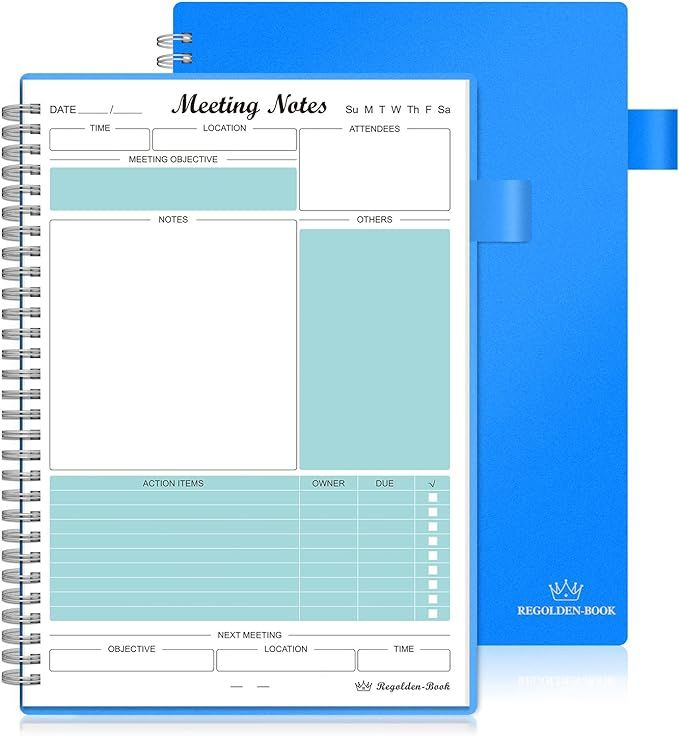 Regolden-Book Meeting Notebook for Work with Action Items, Project Planner Notebook for Note Taki... | Amazon (US)