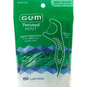 Sunstar GUM Twisted Flossers, Mint, 150 CT | CVS Health