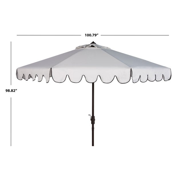 Safavieh Venice 9' Market Crank Tilt Patio Umbrella, White/Black | Walmart (US)