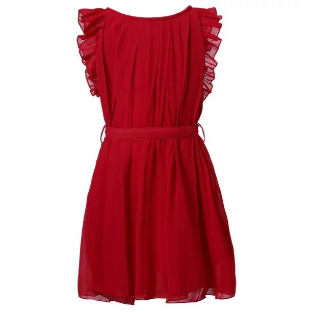 Richie House Girls' Pleated Dress With Ruffled Sleeve RH0984 - Walmart.com | Walmart (US)