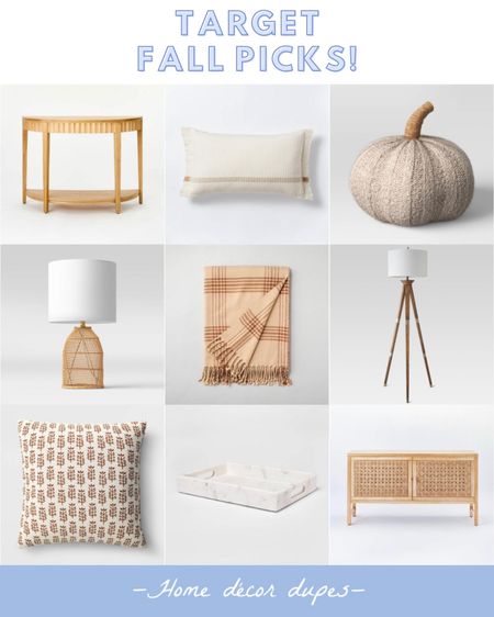 There are so many great fall items online and in store at Target right now!! Linked some of my favorite throw pillows and accessories…like this pumpkin throw pillow that’s surprisingly large in person 🙌🏻 and I saw this plaid throw in person too and was immediately drawn to it! Love it on the back of two swivel chairs! And this marble tray is a favorite and is back online! And so is this highly rated wood & brass tripod floor lamp! Even more linked 🤍

#LTKfamily #LTKSeasonal #LTKhome