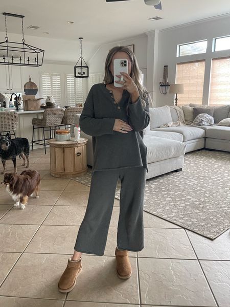 I wore the free people set again - truly so
Comfy and bump friendly! Wearing an XS. Also linking my living room rug 

Matching set. Maternity. Uggs. Rug 

#LTKbump #LTKFind #LTKhome