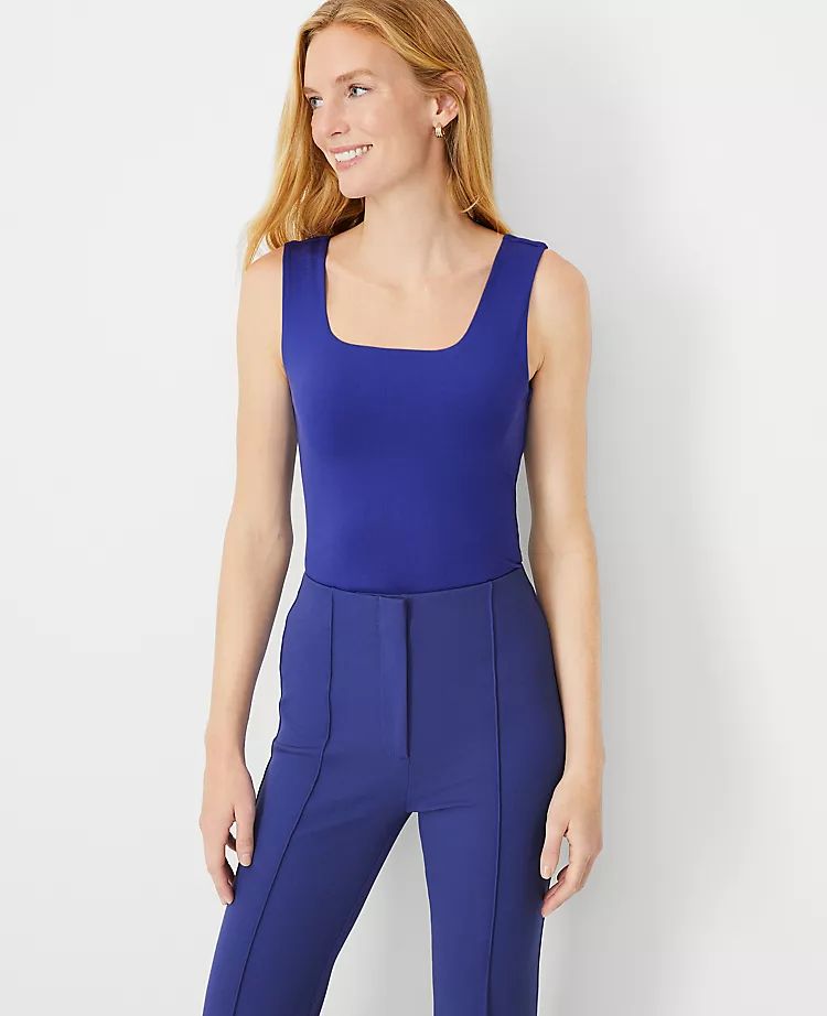 Refined Knit Square Neck Tank Top | Ann Taylor (US)