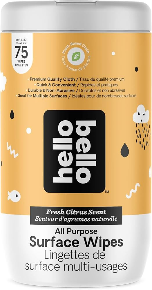 Hello Bello Surface Cleaning Wipes - Fresh Citrus 75 count, White | Amazon (CA)