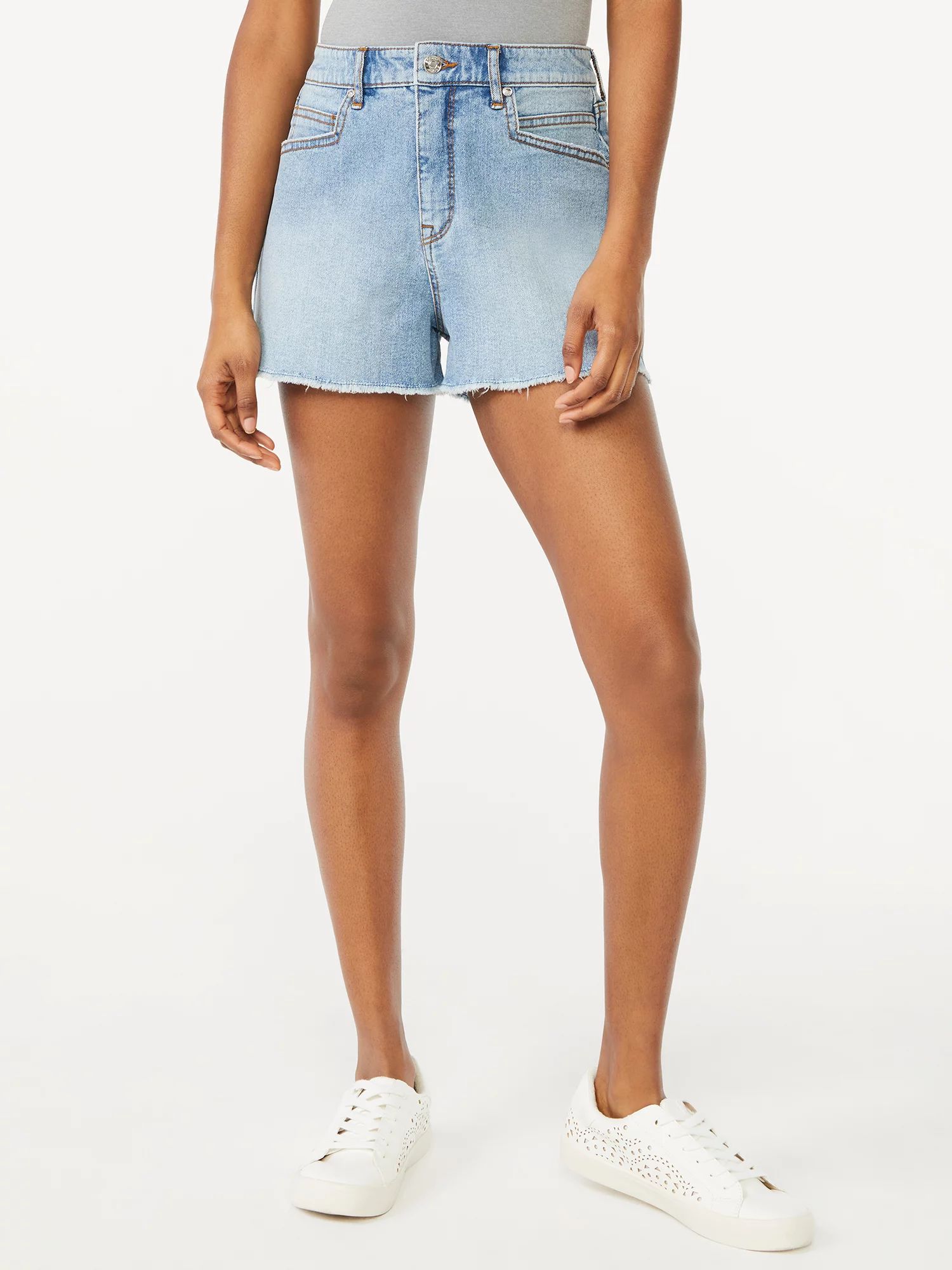 Scoop Women's Charlotte Vintage High Rise Shorts - Walmart.com | Walmart (US)