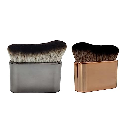 2PCS Body Tanning Brush Siren Makeup Brush ，Large Kabuki Foundation Body Makeup Brush for Fake Tan Face,Body & Leg Makeup(Rose gold, Bright black) | Amazon (US)