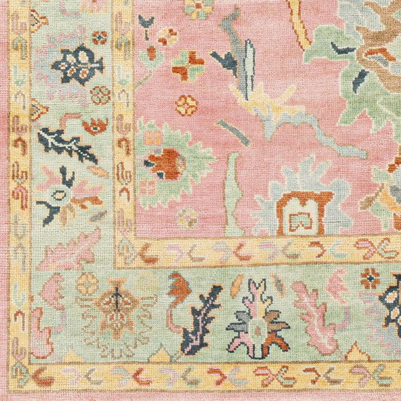 Morrisson Handmade Hand-Knotted Pink/Green/Orange Rug | Wayfair North America