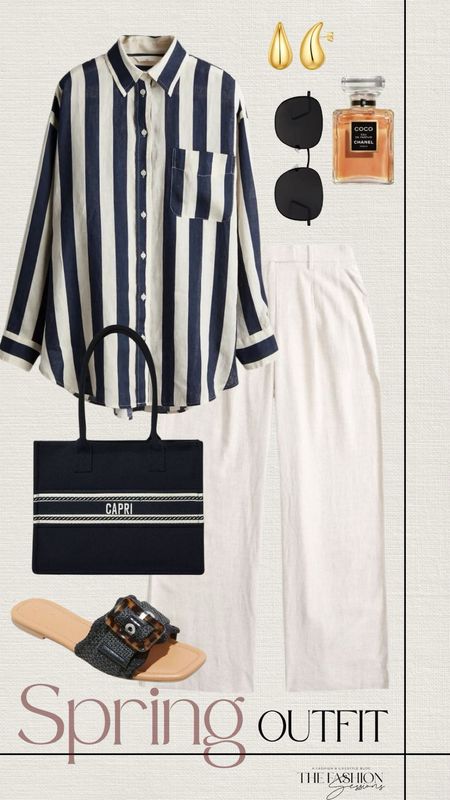 Spring Outfit | Striped Shirt | Linen Pants | 

#LTKstyletip #LTKshoecrush #LTKSeasonal