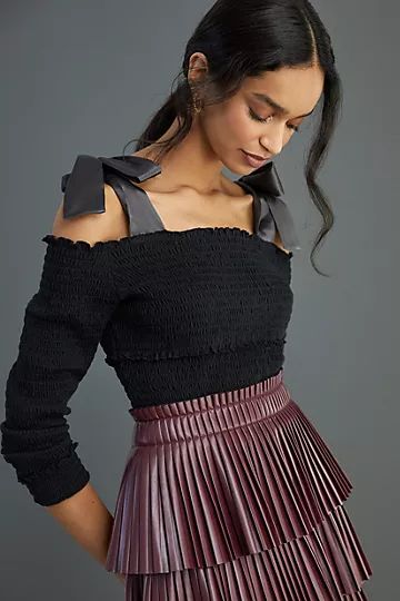 Smocked Bow-Tie Top | Anthropologie (US)