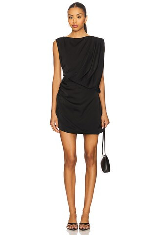 ELLIATT Brigid Asymmetrical Mini Dress in Black from Revolve.com | Revolve Clothing (Global)
