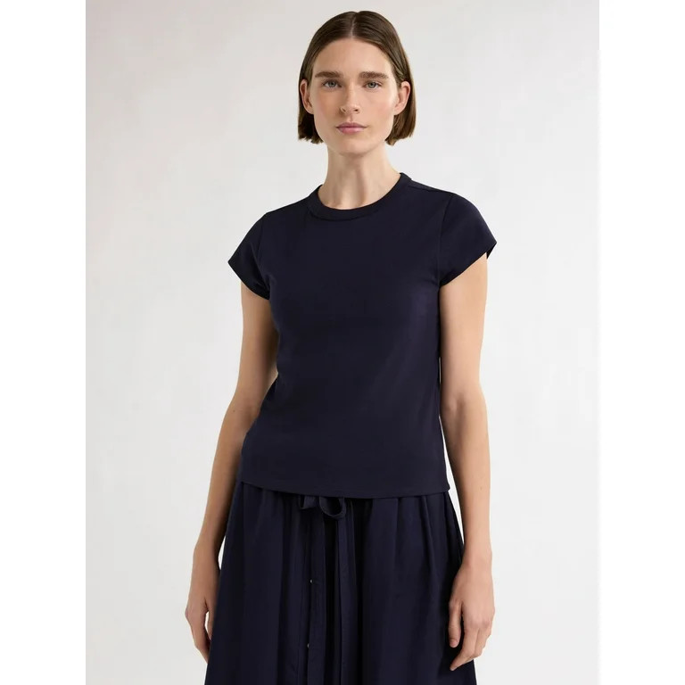 Free Assembly Women's and Women's Plus Cap Sleeve Tee, Sizes XS-4X | Walmart (US)