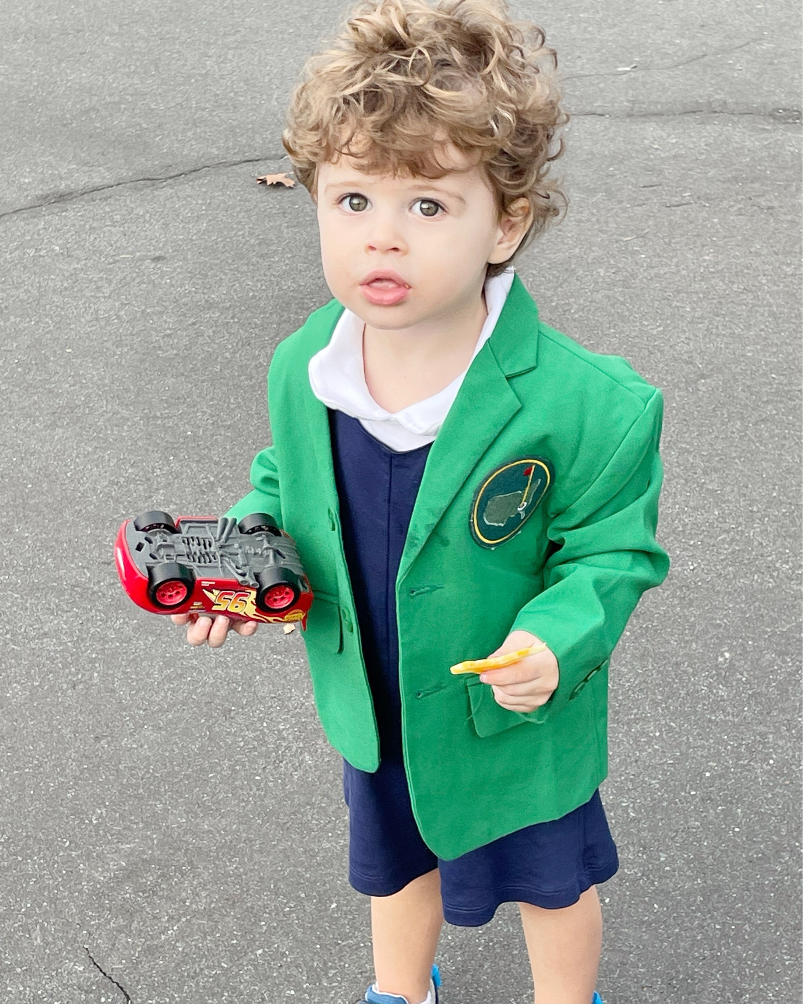 Are you a golf person, or adjacent to a golf person?? Do you need an easy costume idea??  If you answered yes, you are in luck, because recreating this iconic look from The Masters is sooooo easy. We ordered a green blazer from Amazon, ironed on a lil patch, and boom! You’re looking at the youngest player to ever win The Masters! 😂 The caddie uniform is a bit of an investment, but we made this look work for about three years. We love  theme and we love a repeat costume! 😆 

#LTKHalloween #LTKFamily #LTKKids