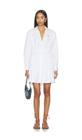 Polo Ralph Lauren Cotton Long Sleeve Shirt Dress in White. Size 6. Also in 4. | Revolve Clothing (Global)