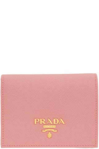 Prada - Pink Saffiano Small Wallet | SSENSE